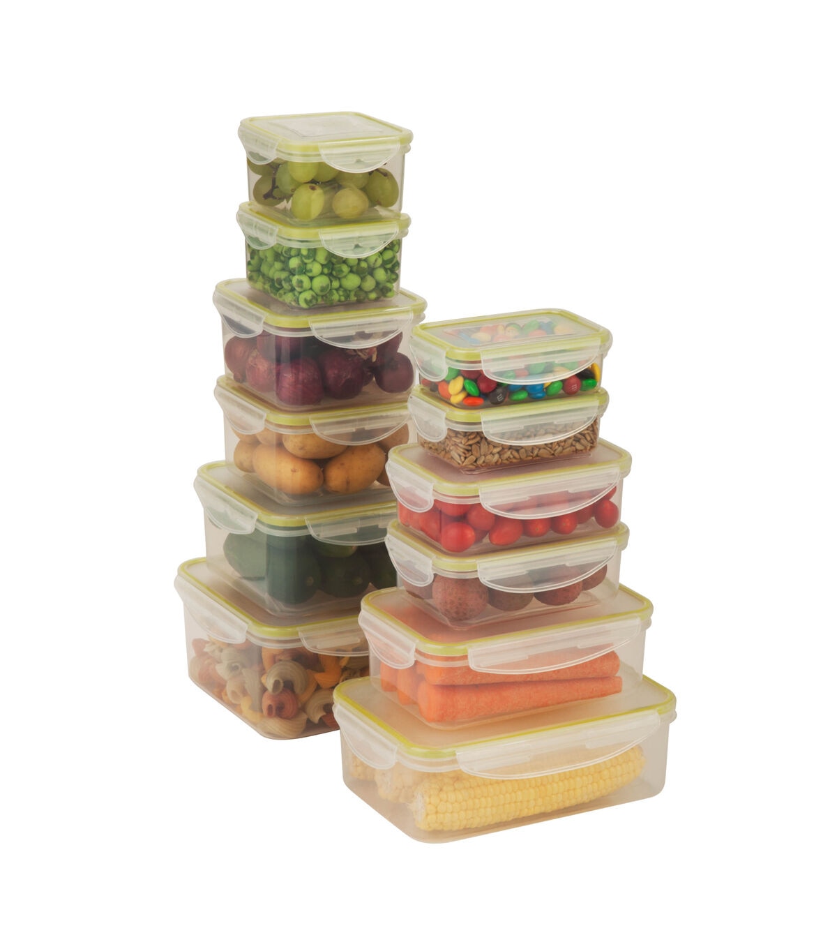 Honey Can Do 10 Clear Plastic Snap Lock Food Storage Containers 24ct