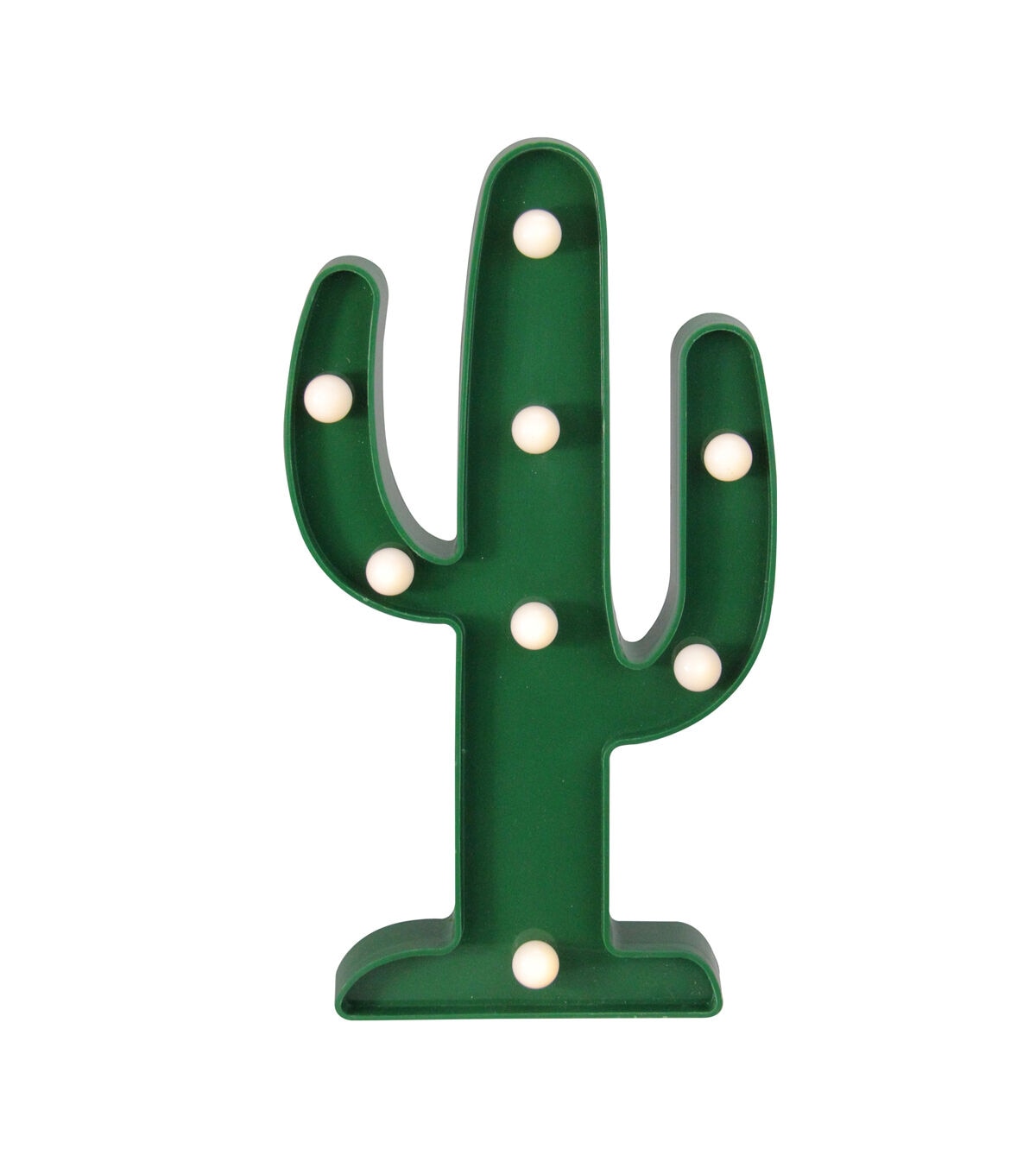 Northlight 10 Battery Operated Green Cactus Marquee -White LED Lights