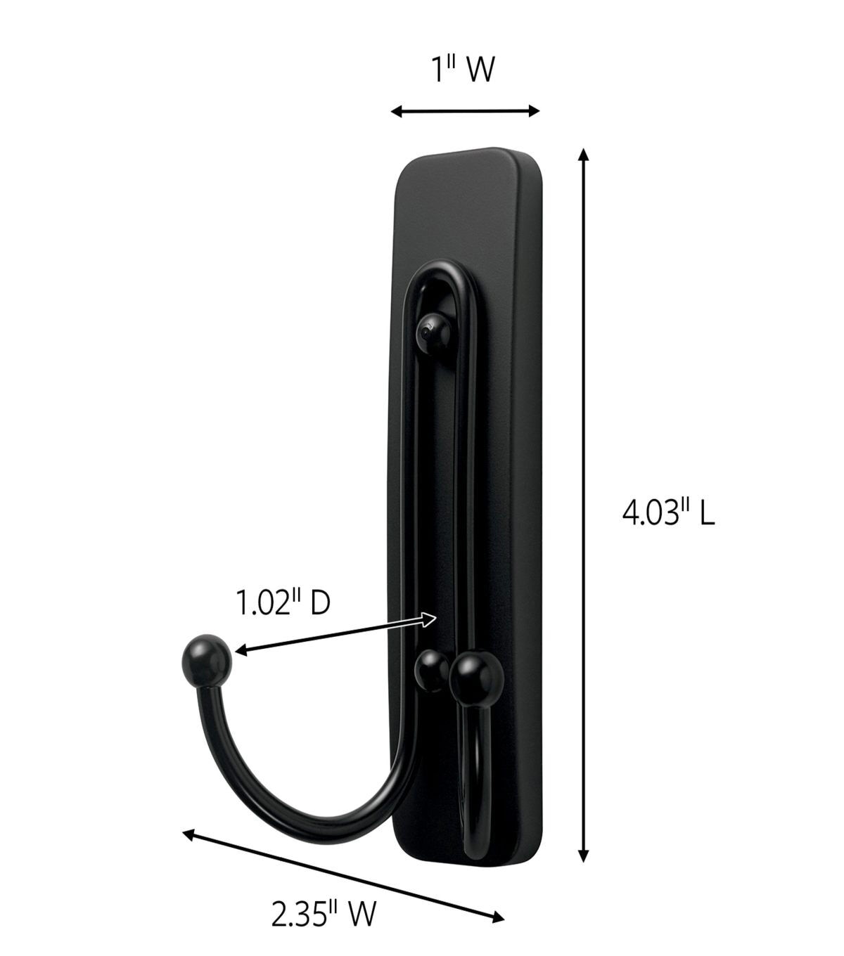 Command 4lbs Matte Black Large Decorative Double Hook & Strip