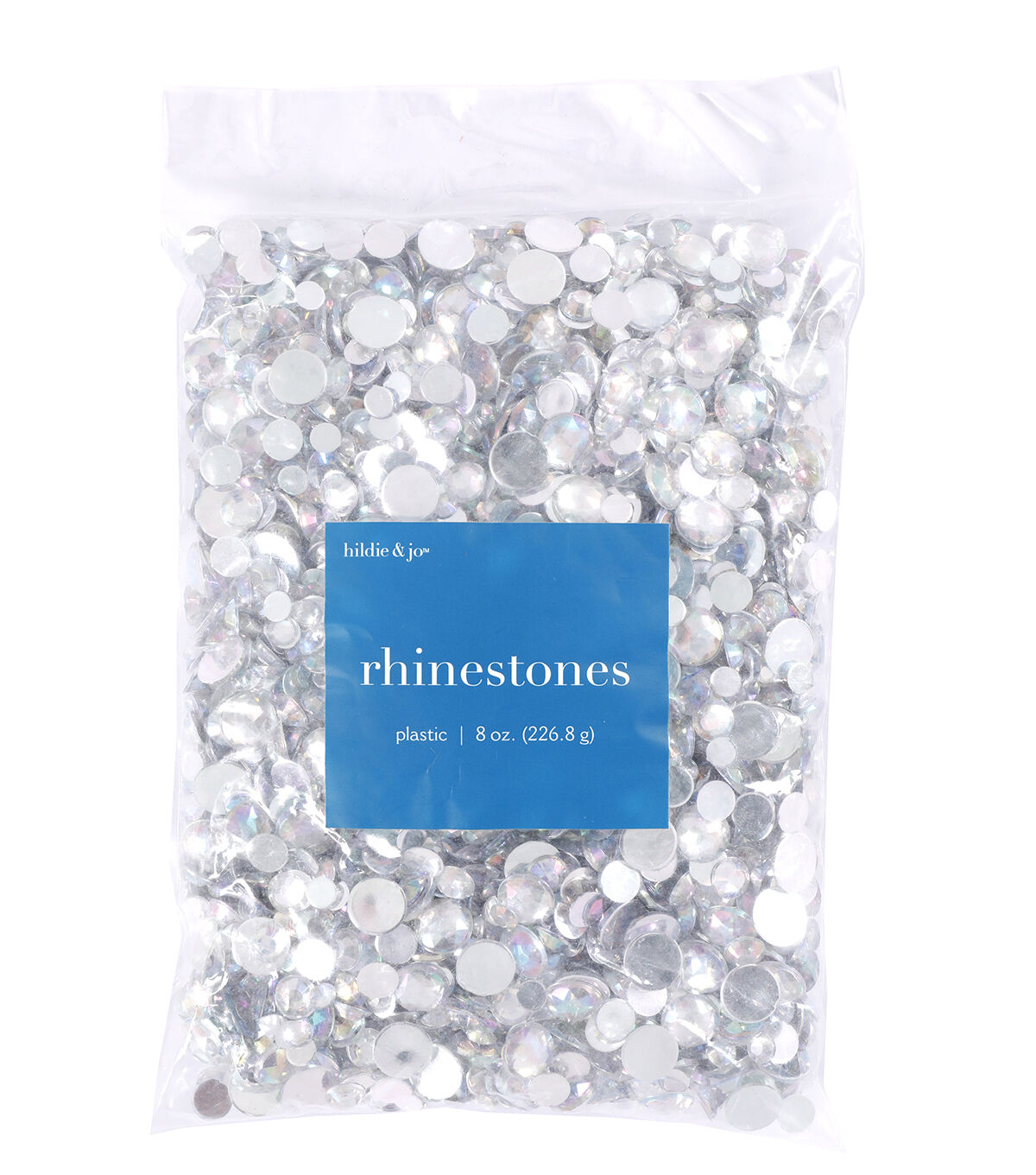 8oz Aurora Borealis Round Plastic Crystal Rhinestones by hildie & jo
