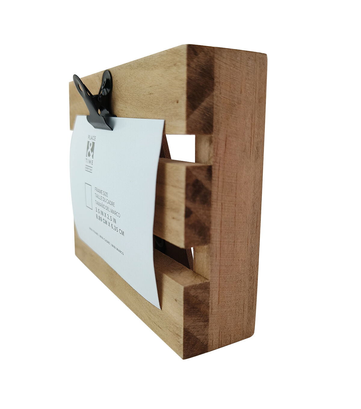 3.5 x 2.5 Wood Tabletop Picture Frame With Clip by Place & Time