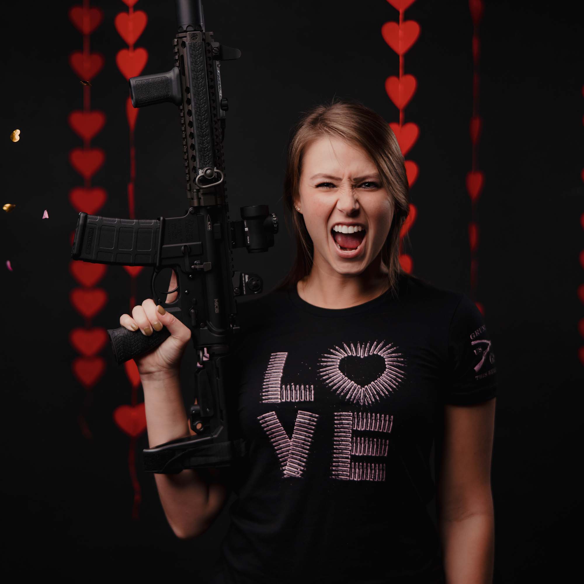 Women's Love Ammo Slim Fit T-Shirt - Black