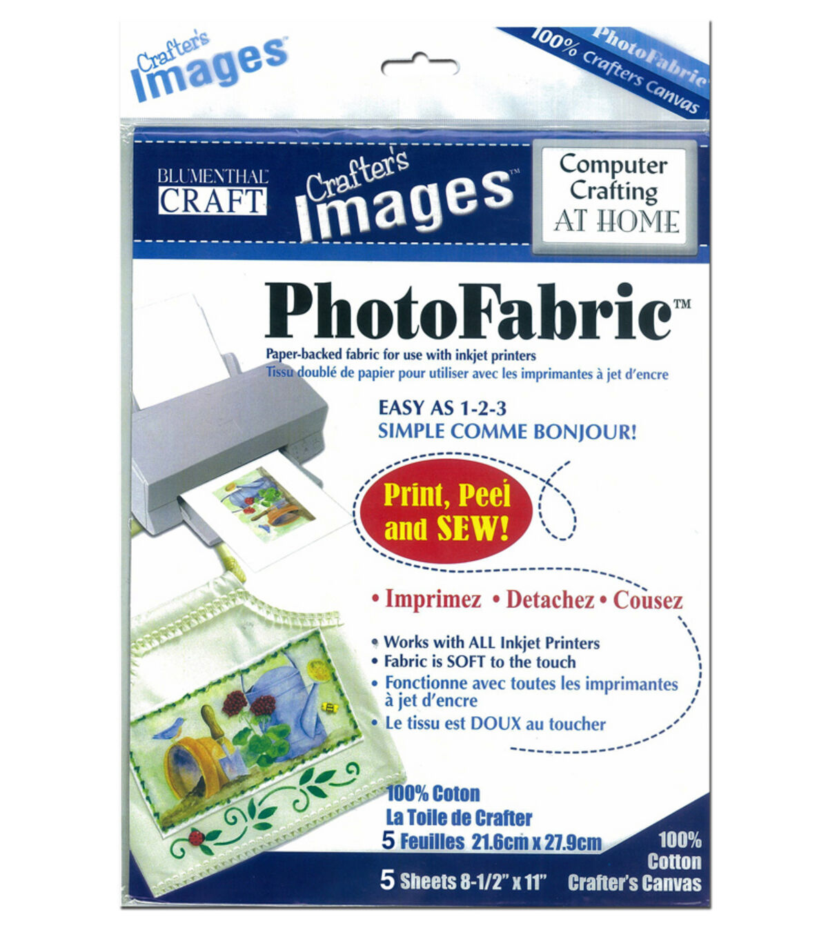 Blumenthal Craft 8.5 x 11 Photo Fabric Cotton Canvas Sheets 5ct