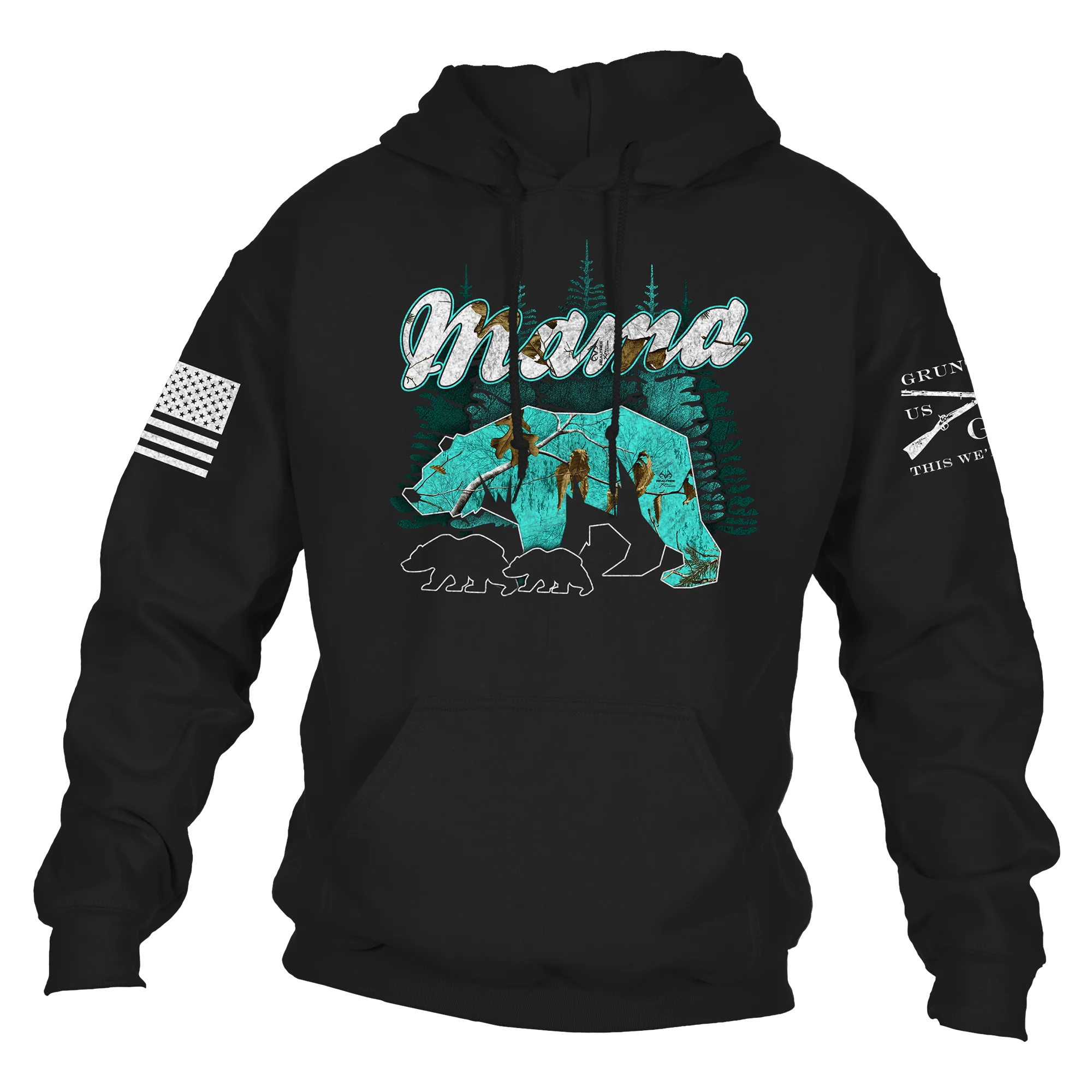 Women's Mama Bear Realtree Xtra Sea Glass Hoodie - Black