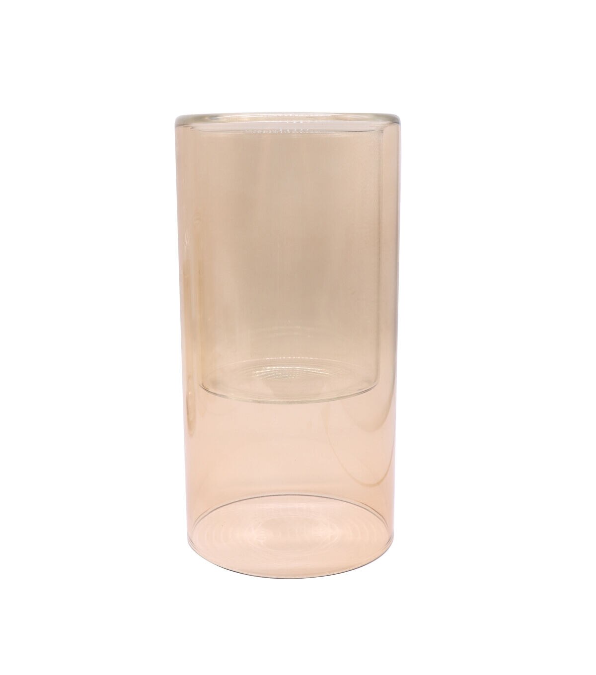8 Brown Glass Pillar Candle Holder by Place & Time