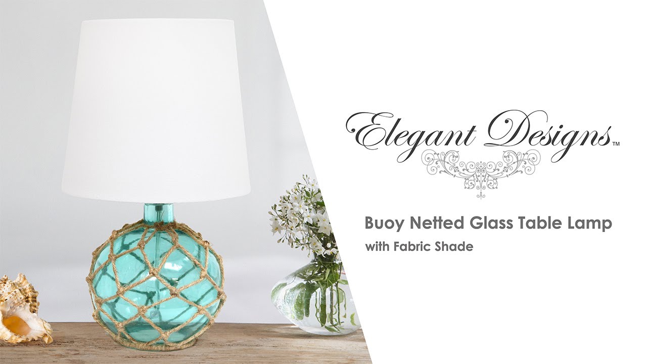 All The Rages 60 Nautical Netted Sea Glass Table Lamp with Shade