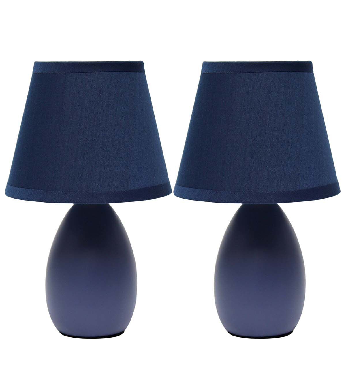 All The Rages 10 Ceramic Petite Oblong Desk Lamp With Fabric Shade 2pk
