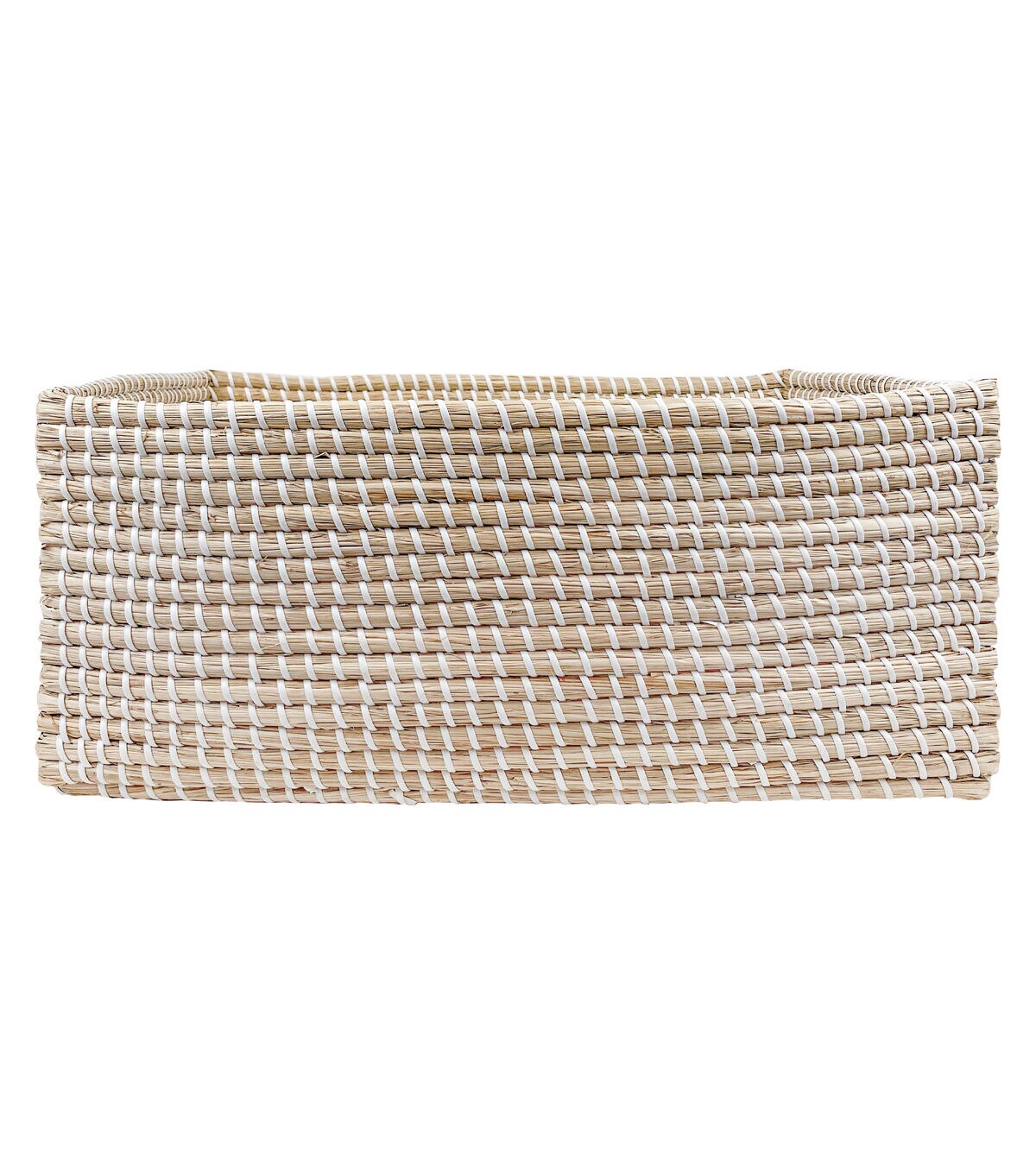 18 Natural & White Stitch Woven Basket by Place & Time