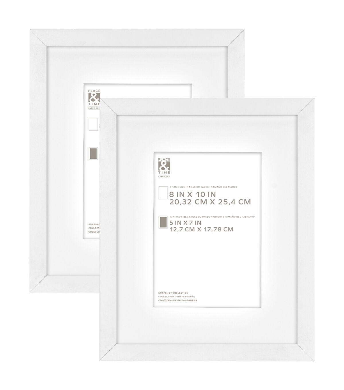 8 x 10 Matted to 5 x 7 Snapshot Picture Frames 2pk by Place & Time