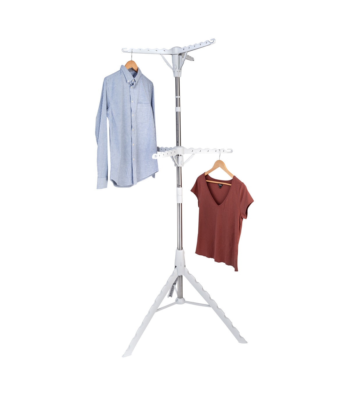 Honey Can Do 28.5 x 74 White 2 Tier Tripod Clothes Drying Rack