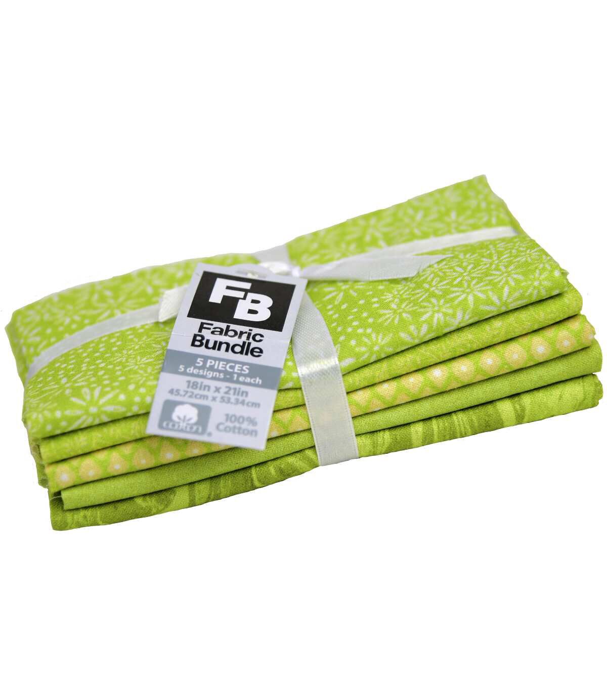 18 x 21 Green Blender 1 Cotton Fabric Quarters 5ct by Keepsake Calico