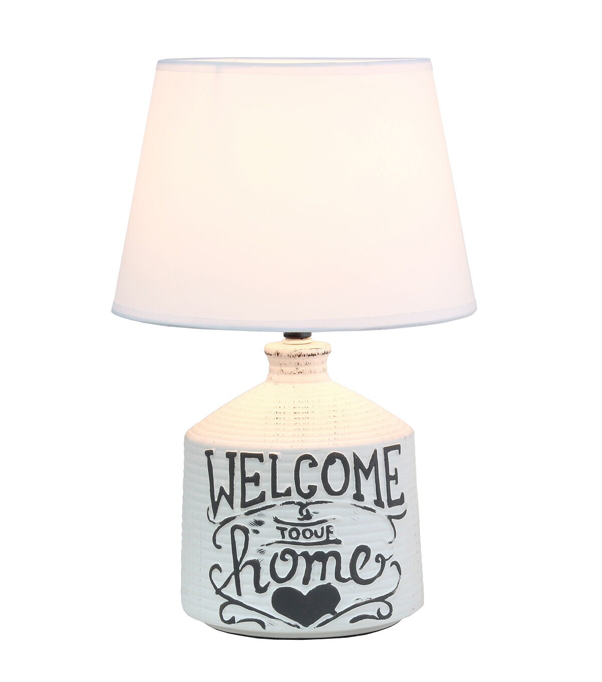 All The Rages Welcome Home Ceramic Farmhouse Entryway Accent Table Lamp