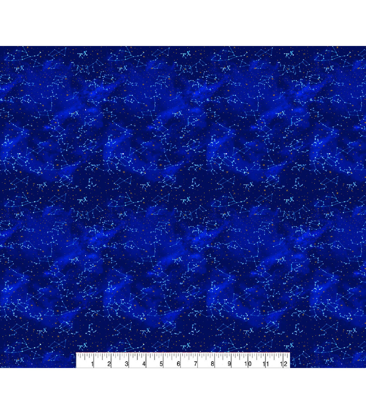 Star Constellations Metallicallic Novelty Metallic Cotton Fabric