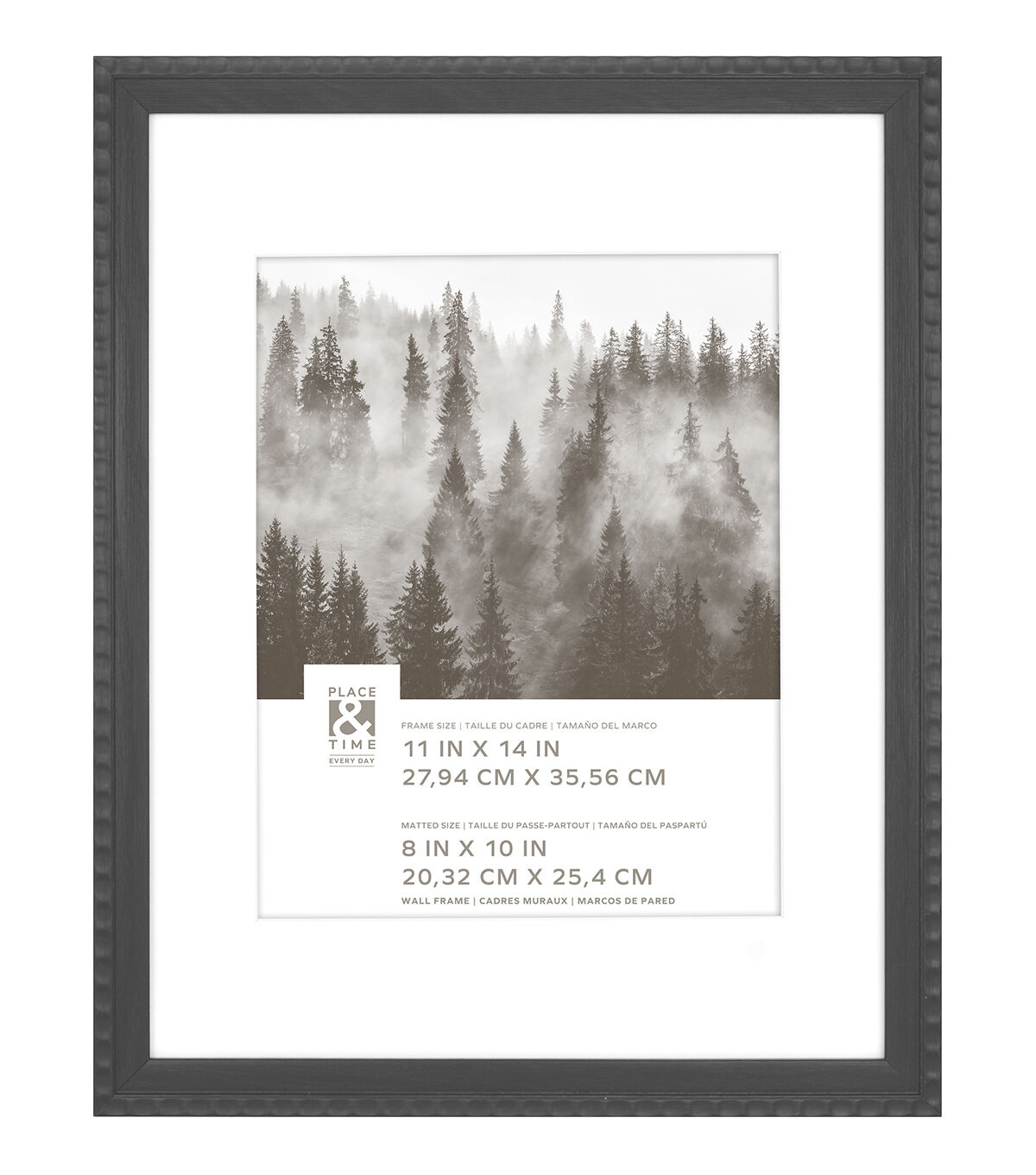 11 x 14 Matted to 8 x 10 Thumbprint Black Wall Frame by Place & Time