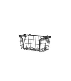 Oceanstar 12.5 x 6 Black Stackable Metal Wire Storage Baskets 3pk