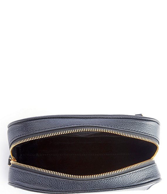 Pebbled Leather Zip Toiletry Travel Bag