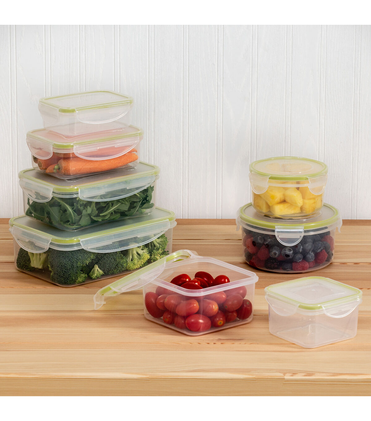 Honey Can Do 11 Clear Plastic Snap Lock Food Storage Containers 16pc