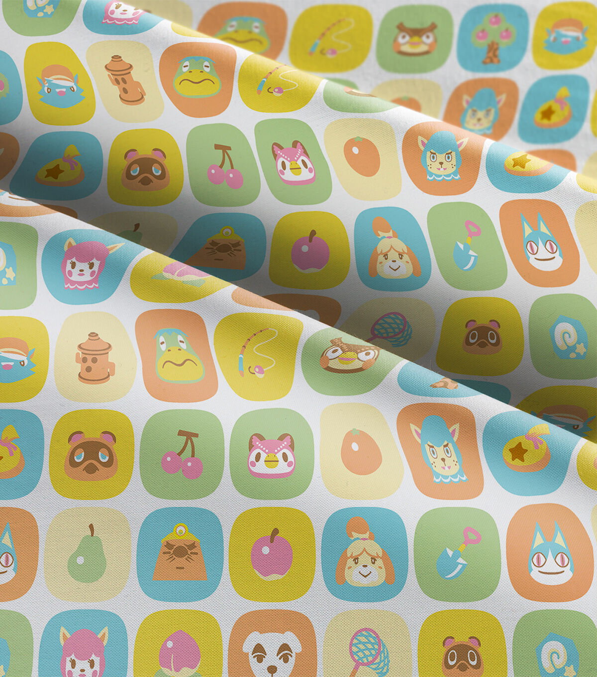 Animal Crossing Friends Tile Cotton Fabric