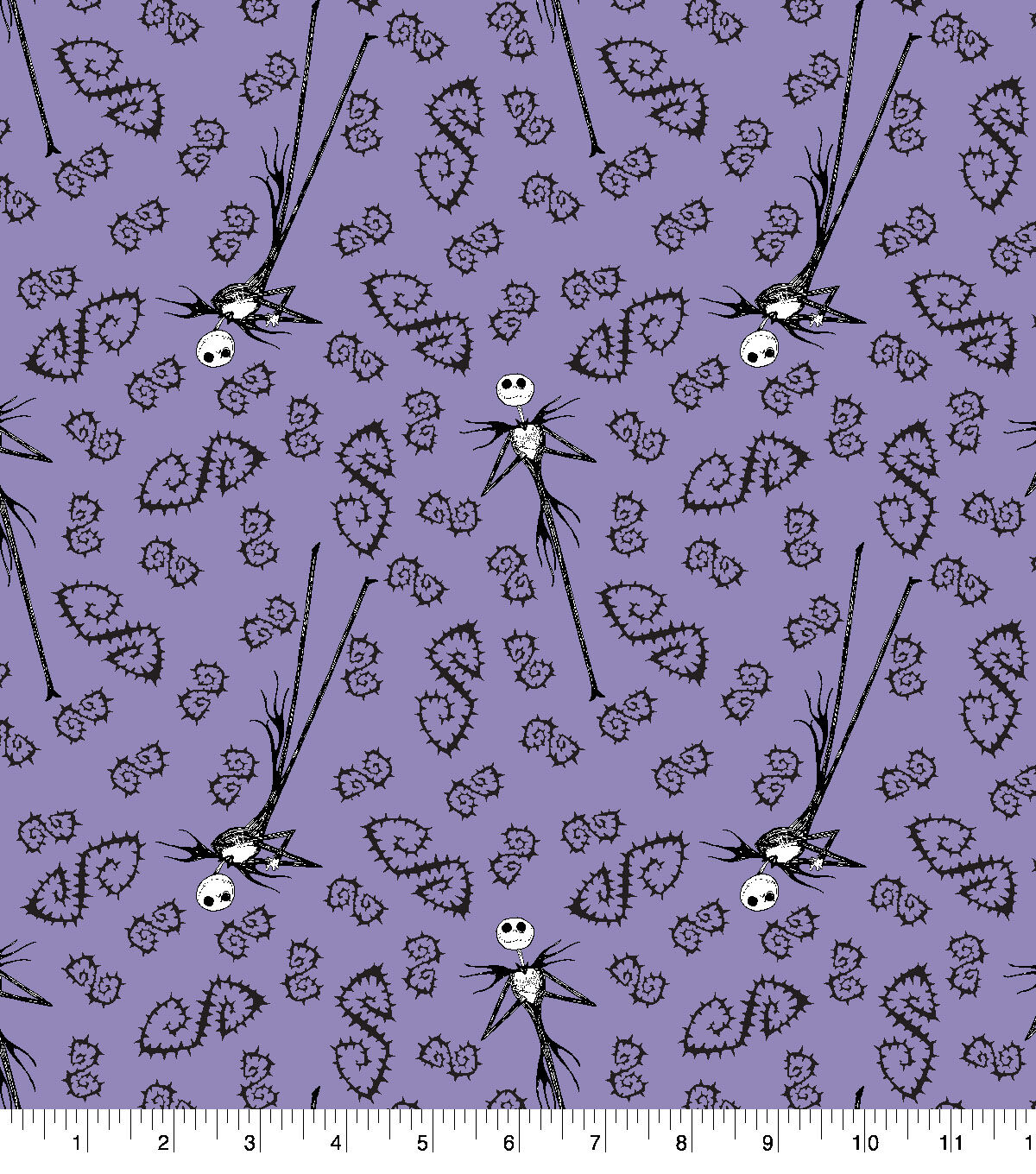 Disney Jack & Thorns on Purple Nightmare Before Christmas Cotton Fabric