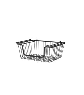 Oceanstar 14 x 10 Black Stackable Metal Wire Storage Baskets 2pk