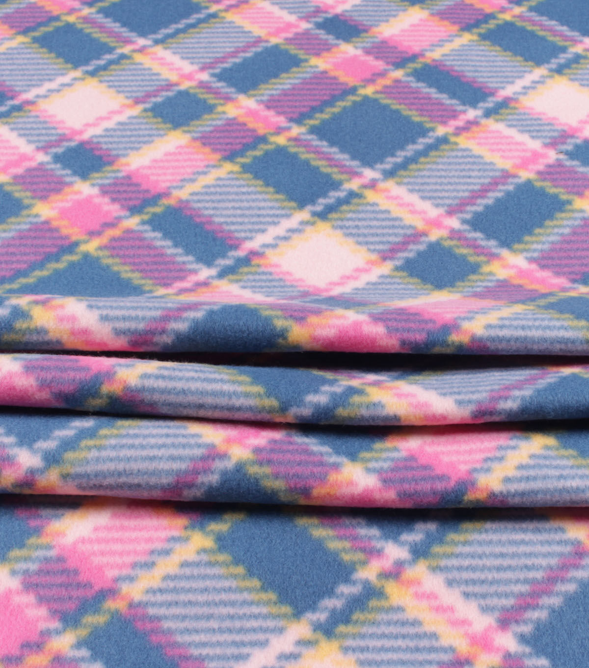 Pastel Bias Plaid Blizzard Fleece Fabric