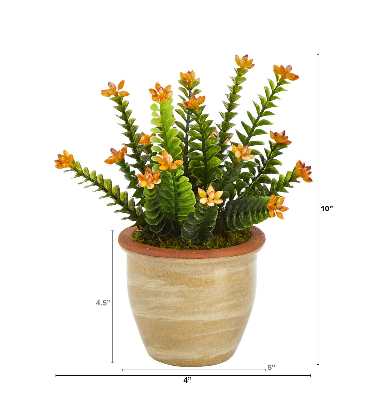 Nearly Natural 10 Flowering Sedum Succulent Artificial Plant in Planter
