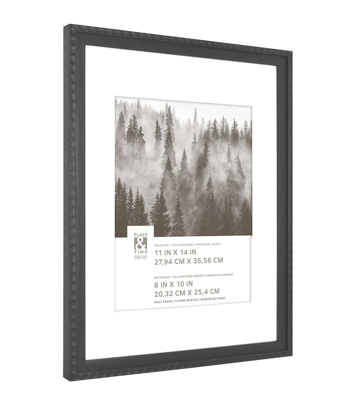 11 x 14 Matted to 8 x 10 Thumbprint Black Wall Frame by Place & Time