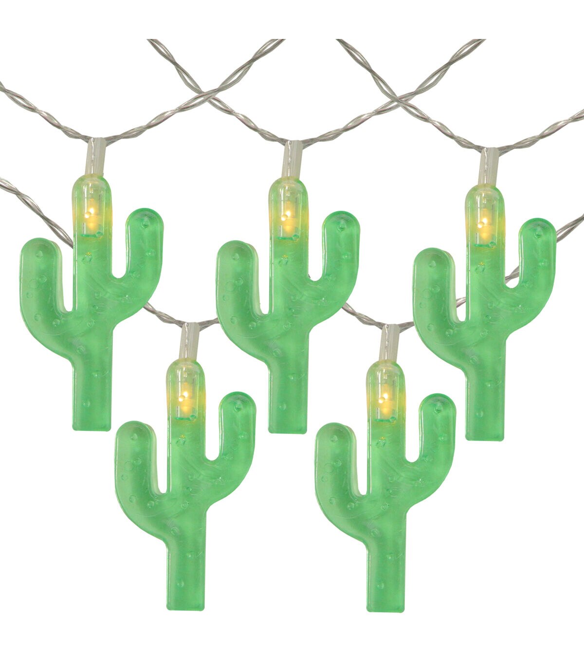 Northlight 10-Count Green Cactus LED String Lights - 4.5ft Clear Wire