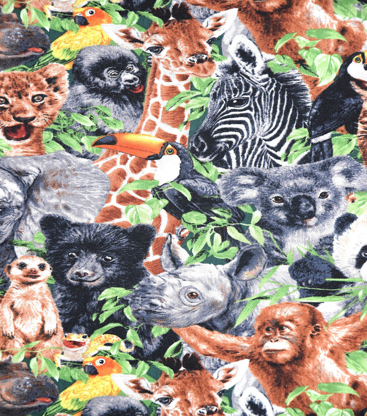 Baby Safari Animals Novelty Cotton Fabric