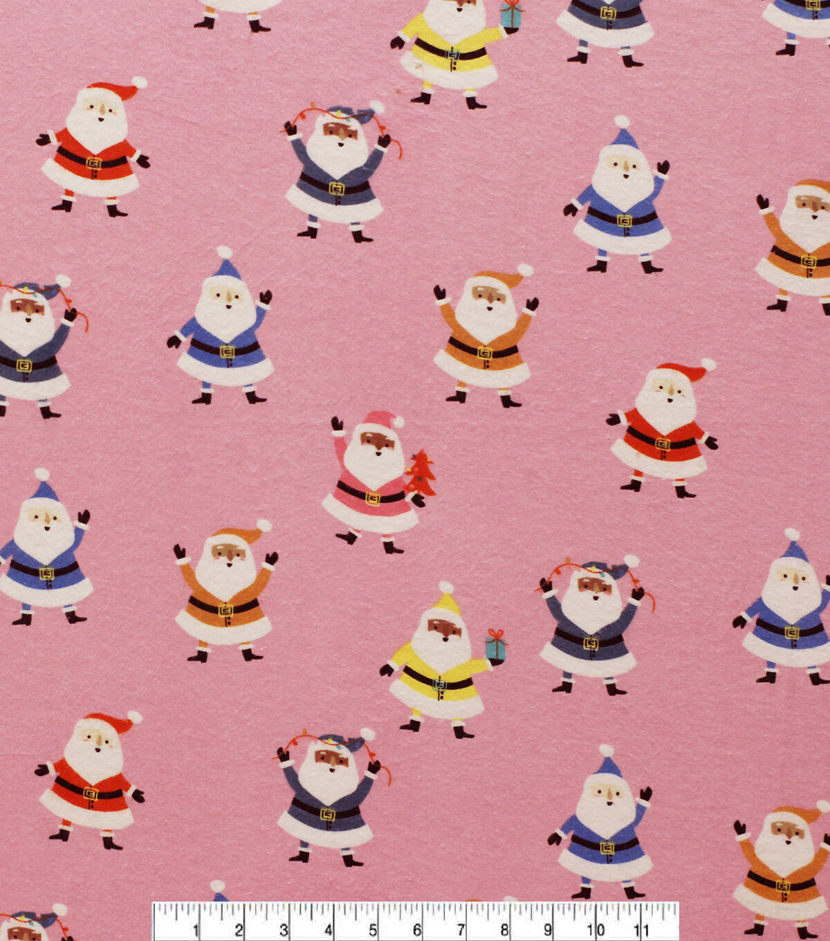 Multicolor Santa Super Snuggle Christmas Flannel Fabric