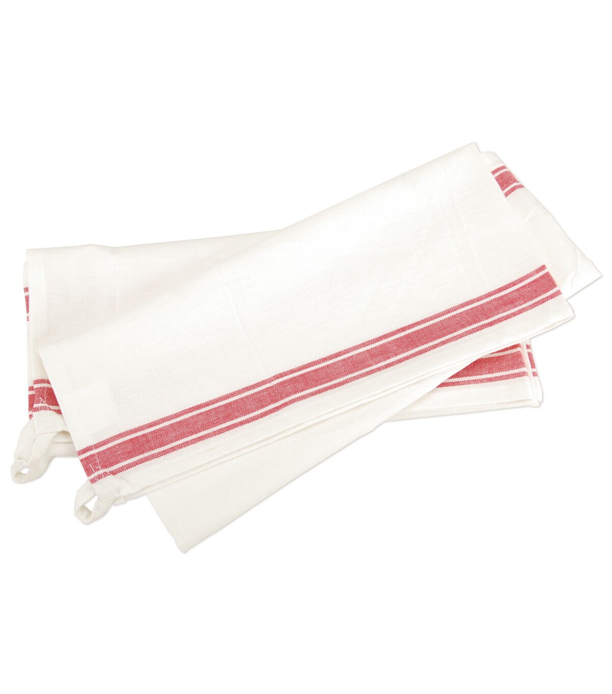 Aunt Marthas 18 x 28 Red Stripe Towel Embroidery Fabric 3pk