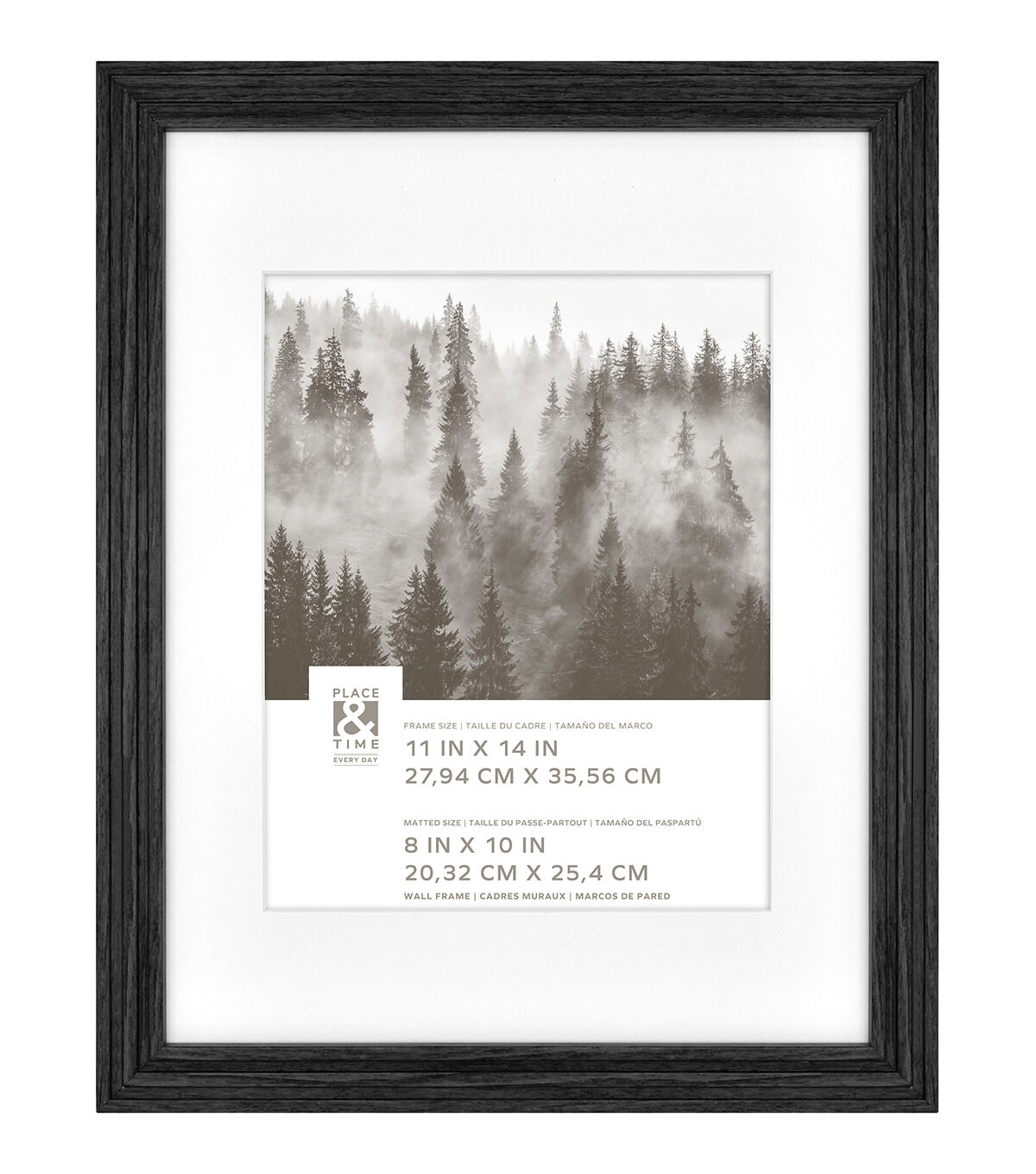 11 x 14 Matted to 8 x 10 Black Slat Wall Frame by Place & Time
