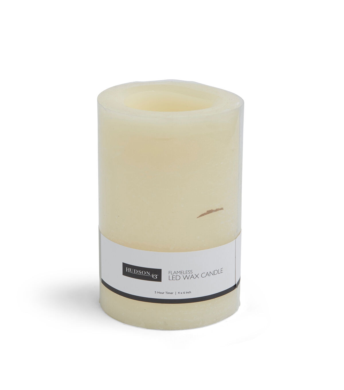Flameless 4x6 Cream Vanilla Scented LED Rustic Pillar Candle