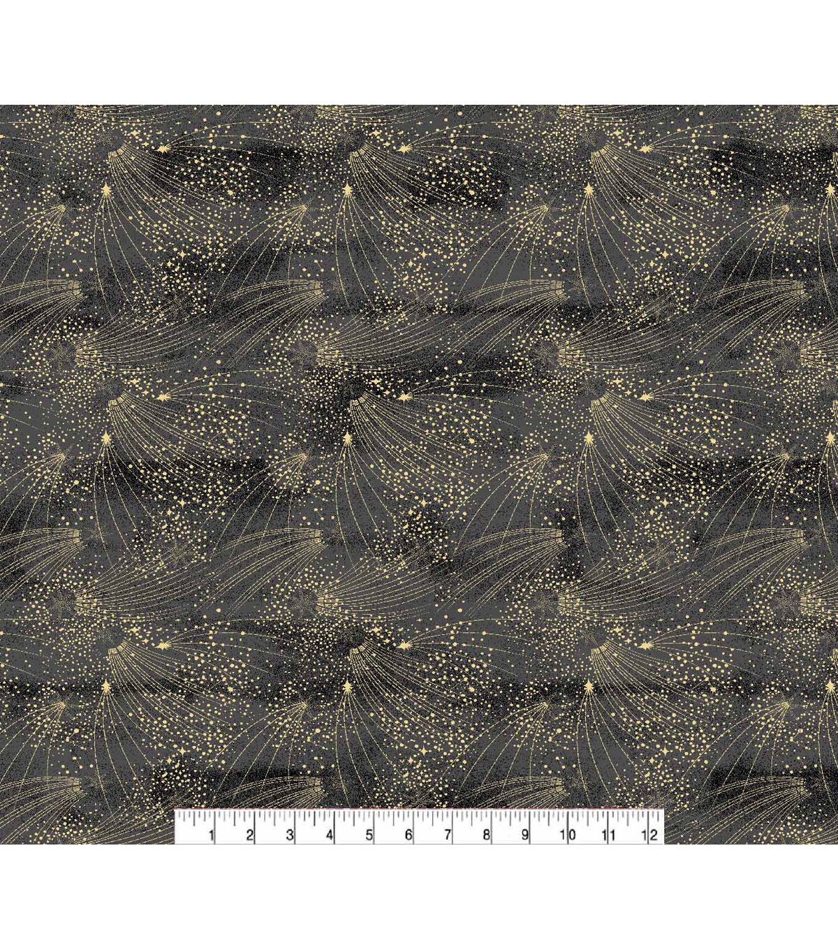 Celestial Stars Black Quilt Metallic Cotton Fabric by Keepsake Calico