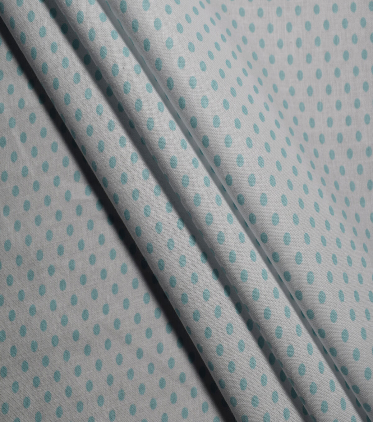 Aqua Pin Dots on White Cotton Fabric by Quilter's Showcase