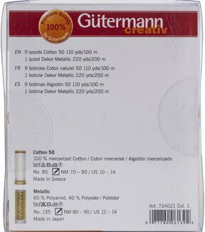 Gutermann Cotton 50 Holiday Thread Set - 10 Spools-Collection 1 - Gold M