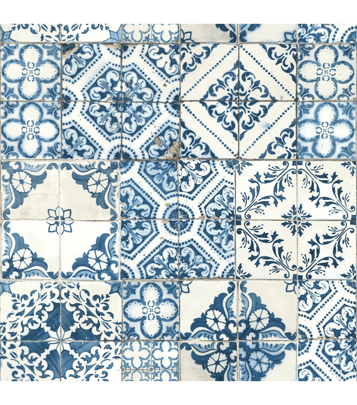 RoomMates Wallpaper Mediterranean Tile