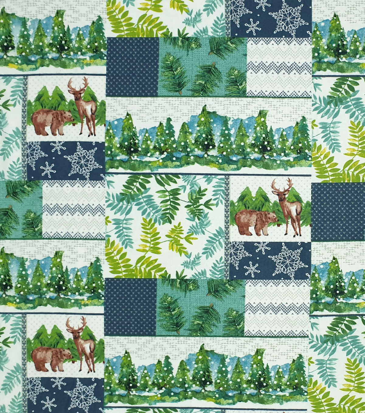 Winter Landscape Patchwork Super Snuggle Flannel Fabric