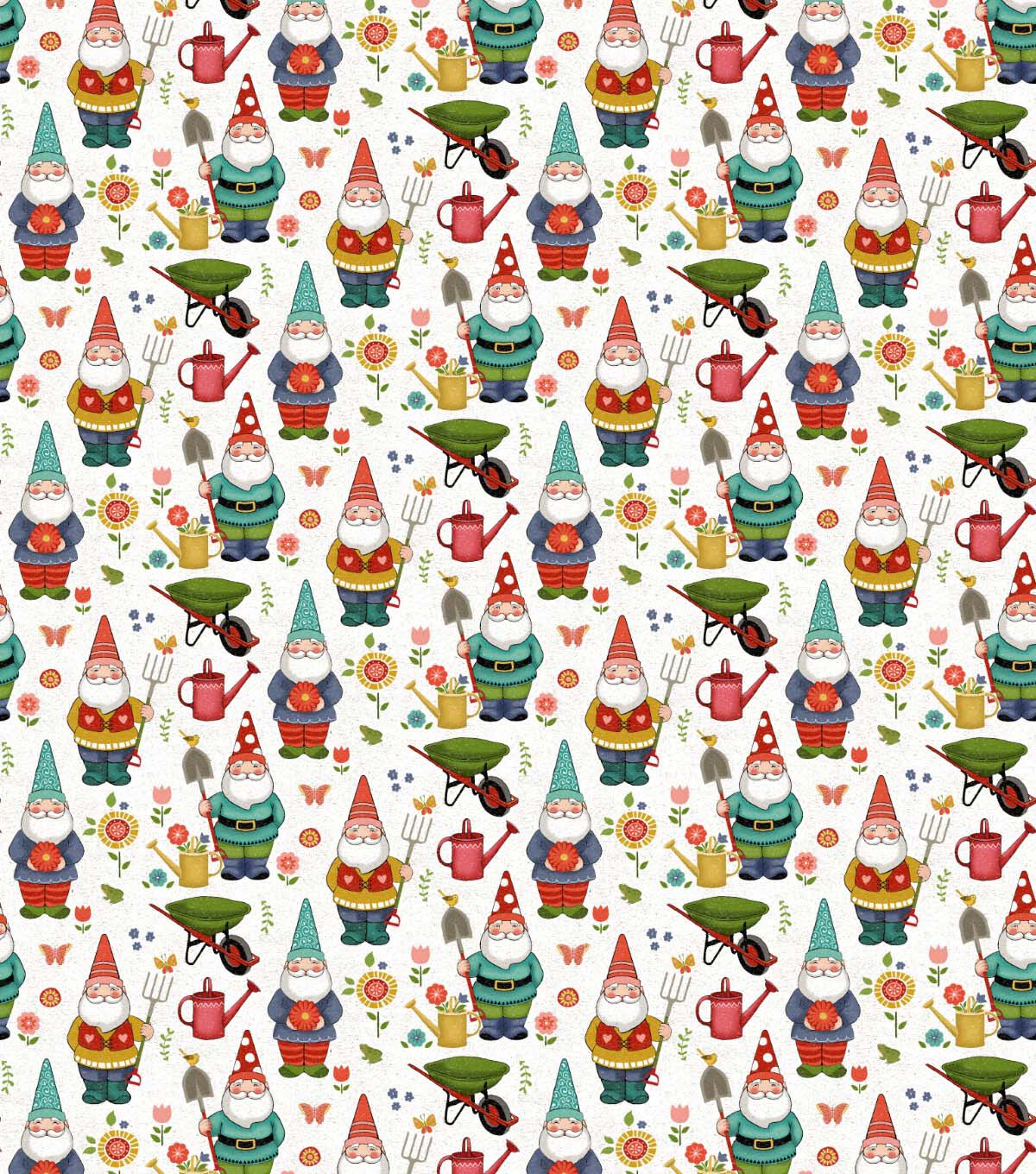 Springs Creative Garden Gnomes Cotton Fabric