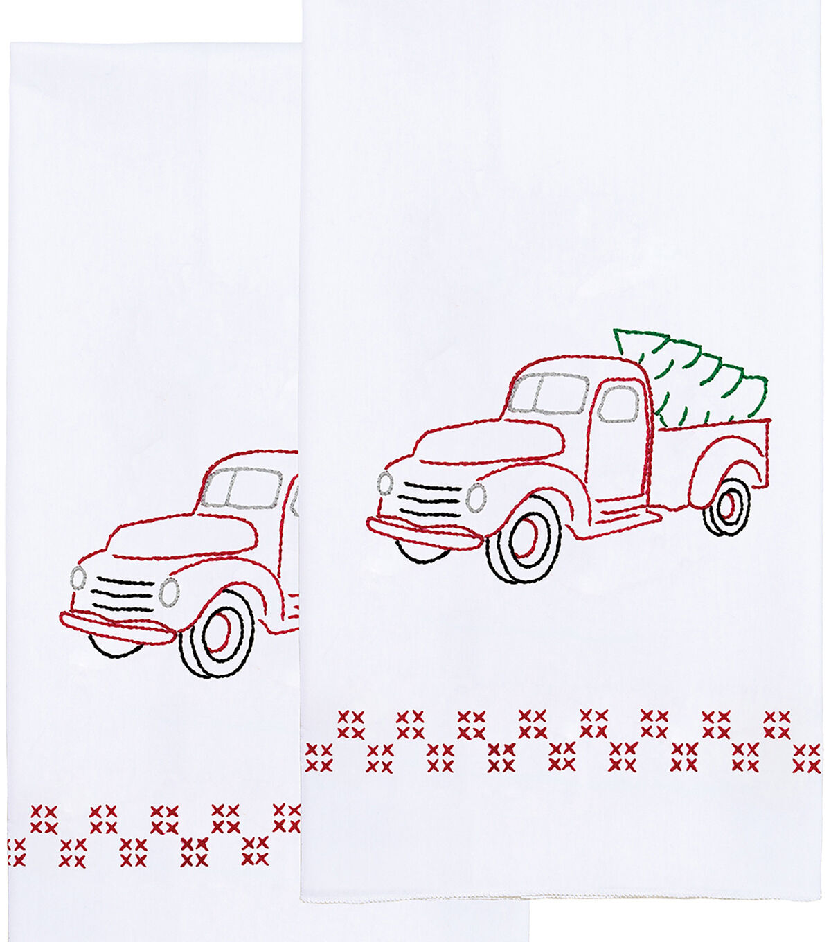 Jack Dempsey 17 x 28 Old Truck Stamped Decorative Hand Towels 2pk