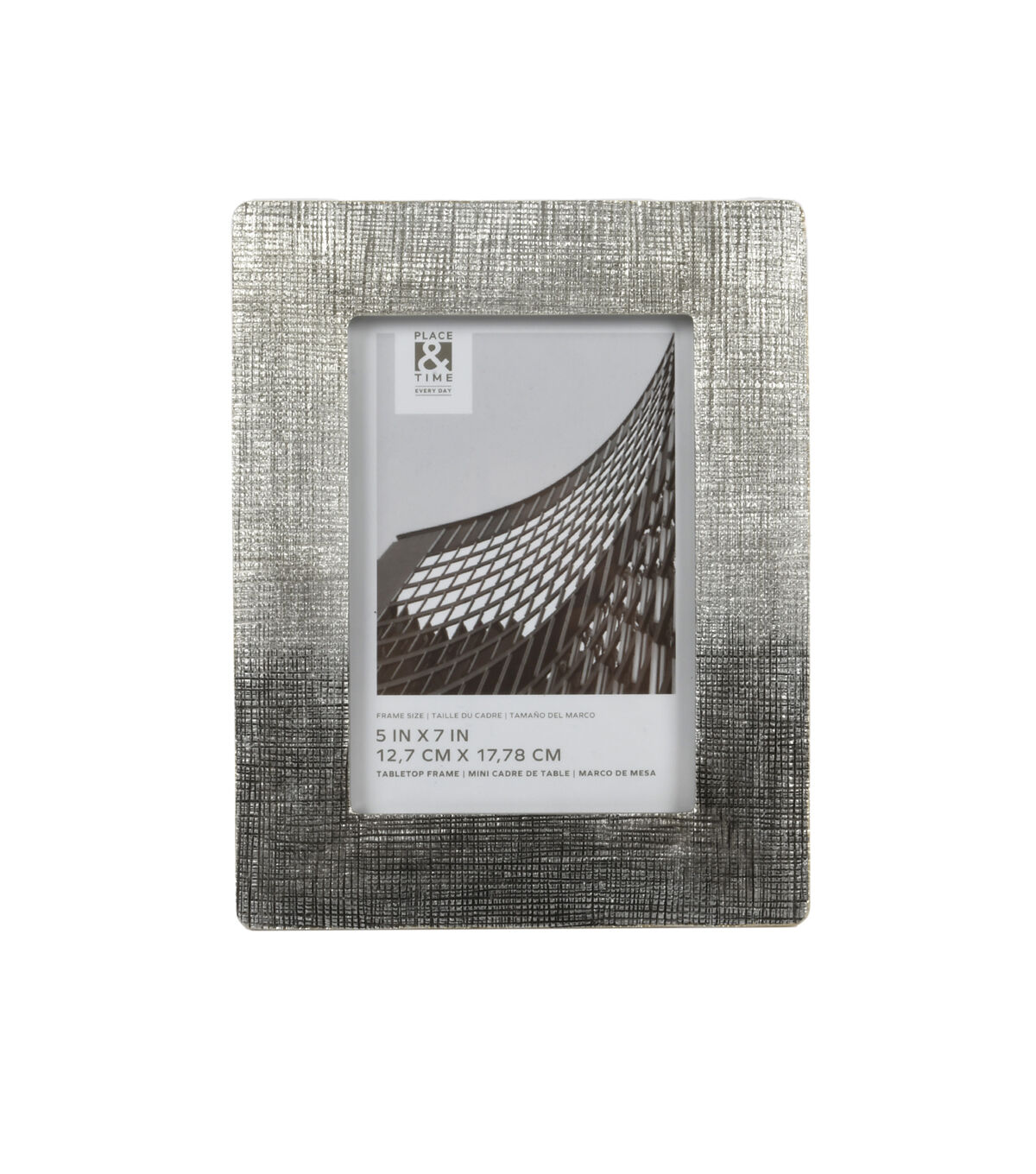 5 x 7 Metallic Silver Tabletop Picture Frame by Place & Time
