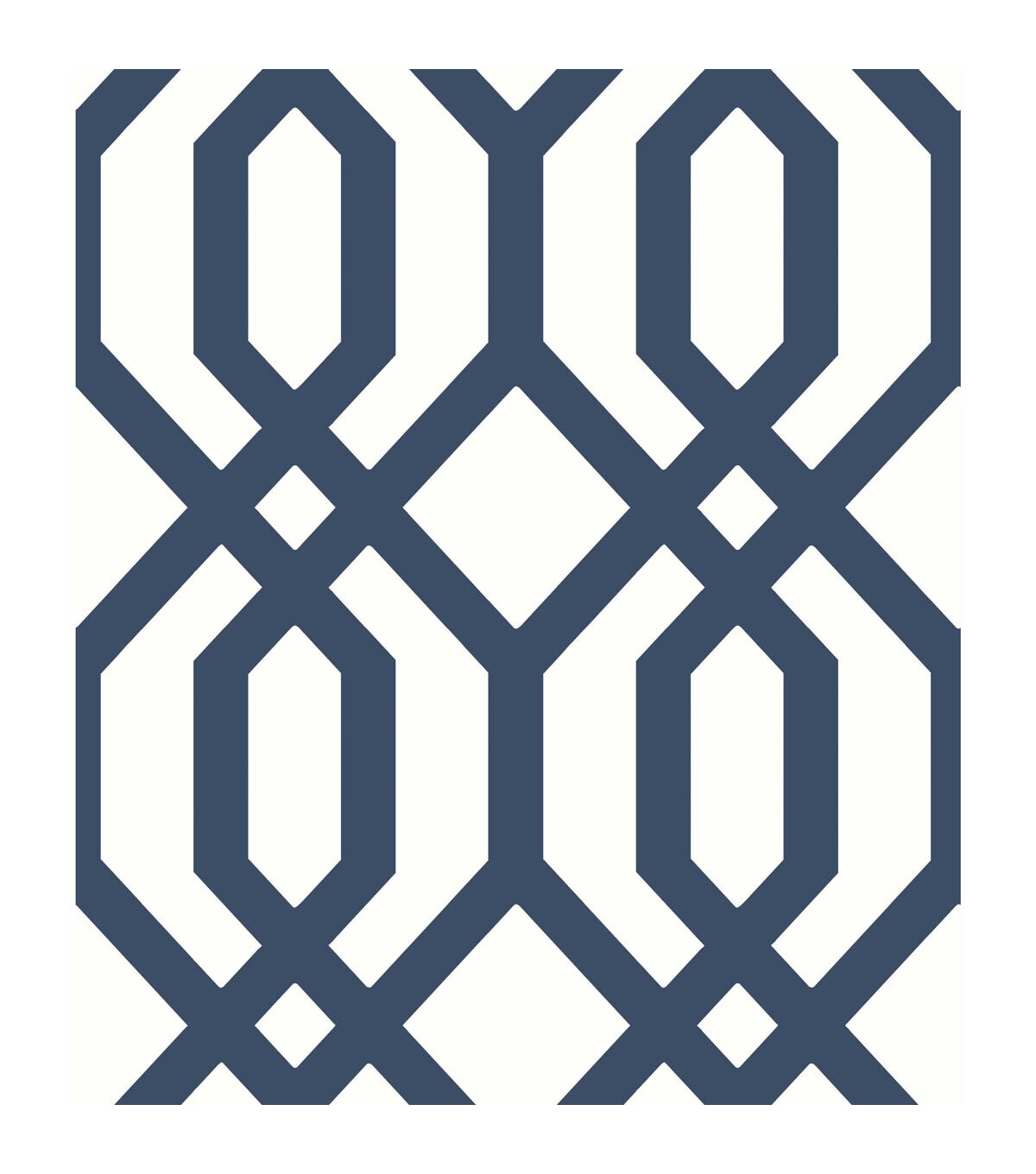 RoomMates 20.5 x 16.5' Navy Gazebo Lattice Peel & Stick Wallpaper