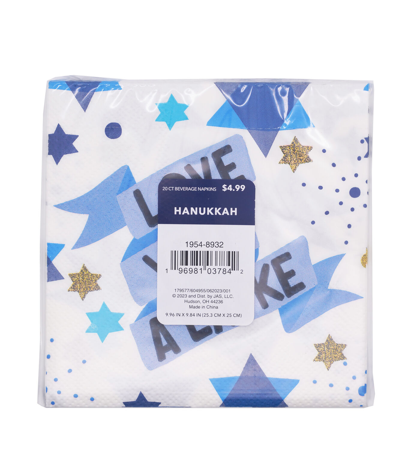 10 Hanukkah Love You a Latke Beverage Napkins 20pk by Place & Time