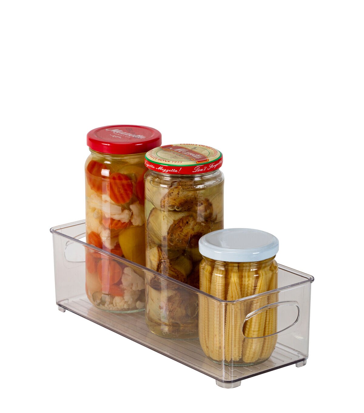 Simplify 10 x 3 Clear Narrow Vertical Stripe Organizer With Handles