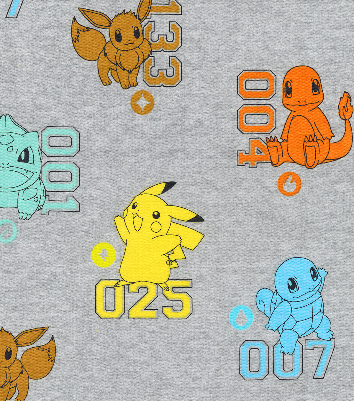 Robert Kaufman Pokemon Numbers Cotton Fabric