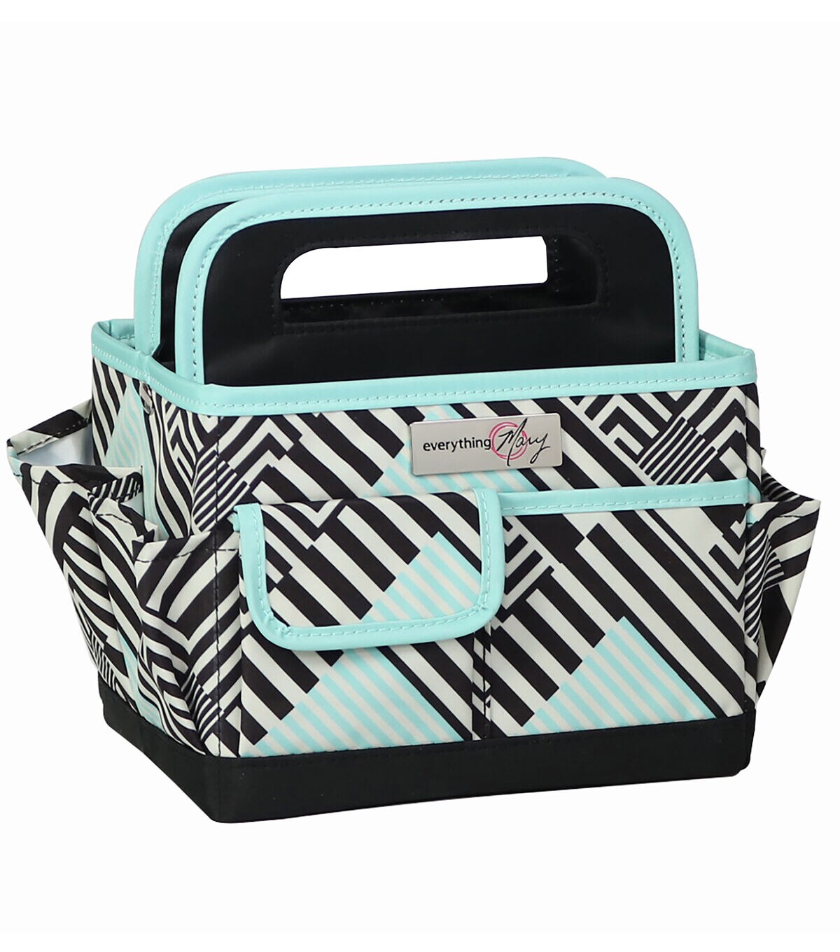 Everything Mary 8 Teal & Black Geometric Collapsible Craft Caddy