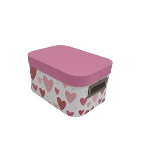 11 Red & Pink Hearts Oval Box With Cut Out Handles by Place & Time