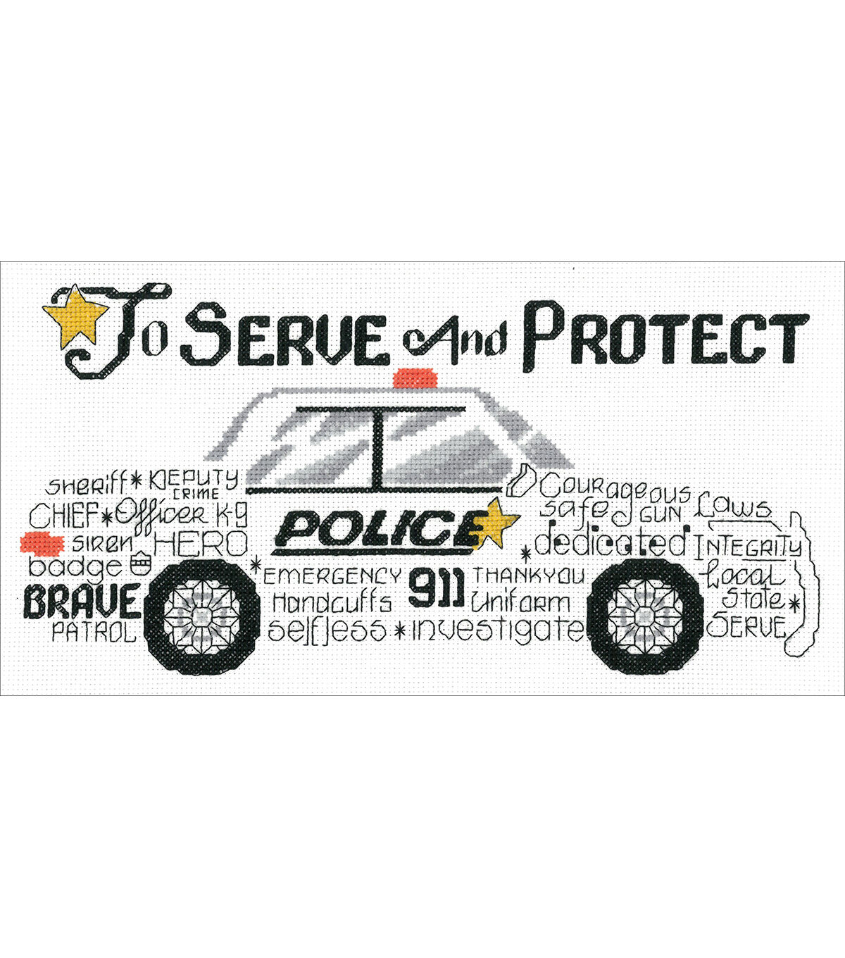 Imaginating 12 x 6 Let's Appreciate Police Counted Cross Stitch Kit