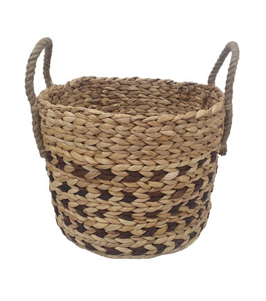 14 Water Hyacinth Woven Basket With Handles by Place & Time