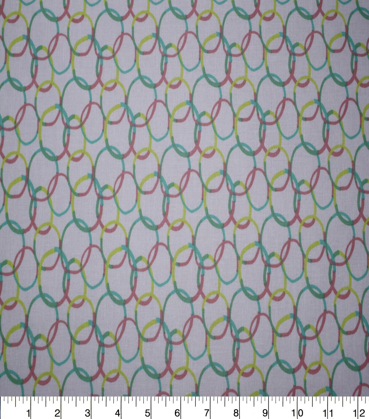 Linked Circles on White Quilt Cotton Fabric by Quilter's Showcase